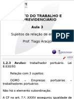 Direito - Do - Trabalho - Aula - 3.ppt CONTRATO DE TRABALHO - PPT SUJEITOS DA RELA
