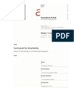 Curriculum For Uncertainty - Value of Uncertainty in Architectural Education