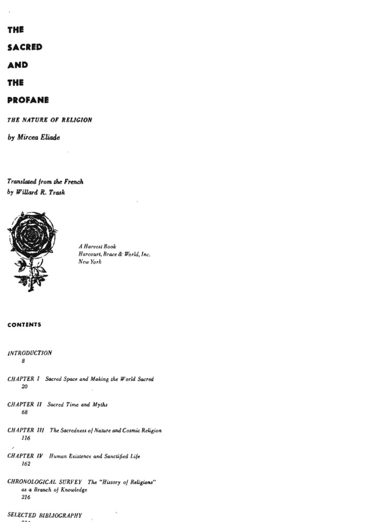 Mircea Eliade The Sacred and The Profane PDF PDF Sacred Human