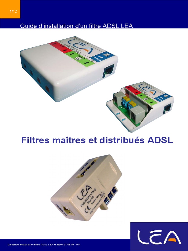 Guide Installation Filtre ADSL | Technologies de l'information et de la ...