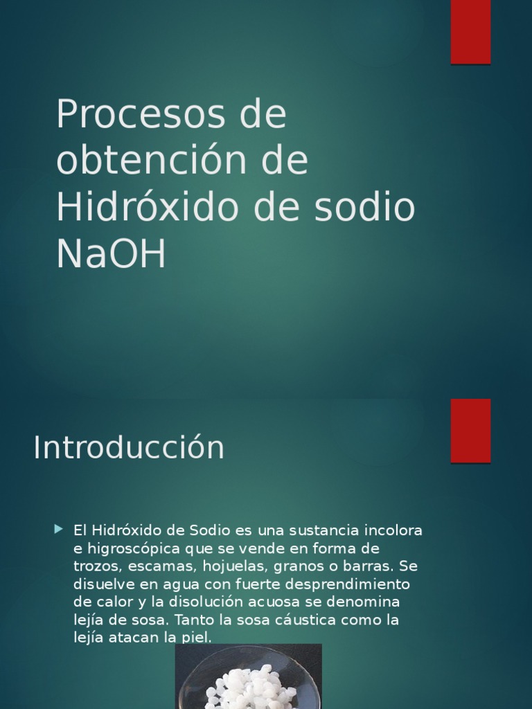 Procesos de Obtencion de Hidroxido de Sodio NaOH Mercurio (Elemento) Hidróxido de sodio