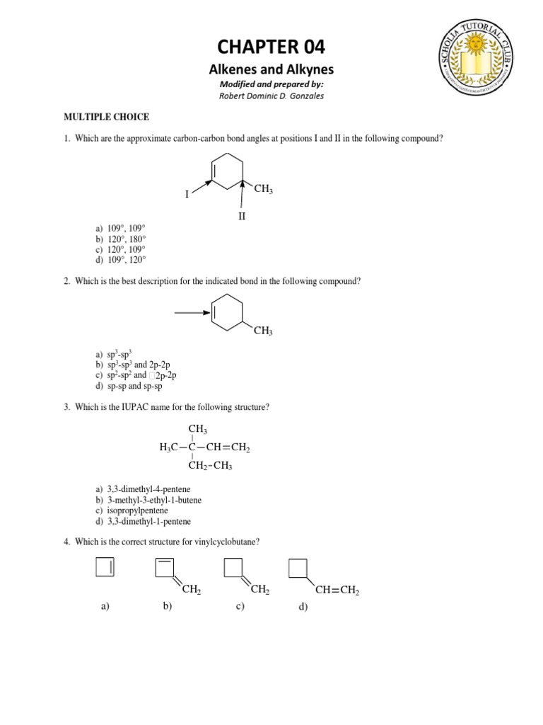 Alkenes and Alkynes: Structures & Isomerism | PDF | Alkene | Isomer