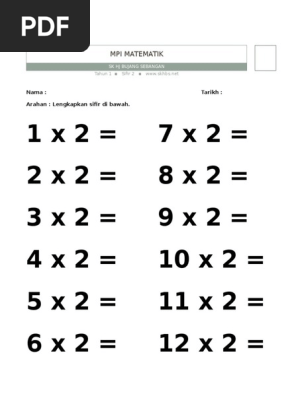 Latihan Sifir 2 Pdf