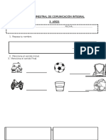 Examen de Comunicación Integral3 Años