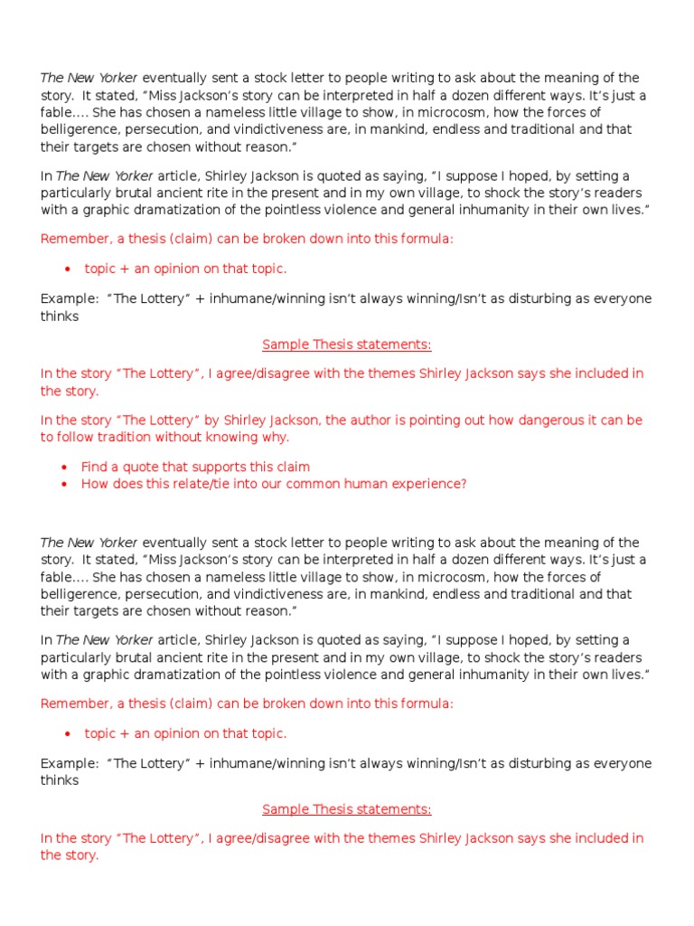 Thesis statement template image