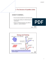 Chapter 3: The Structure of Crystalline Solids: Issues To Address..