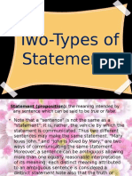 Two-Types of Statements