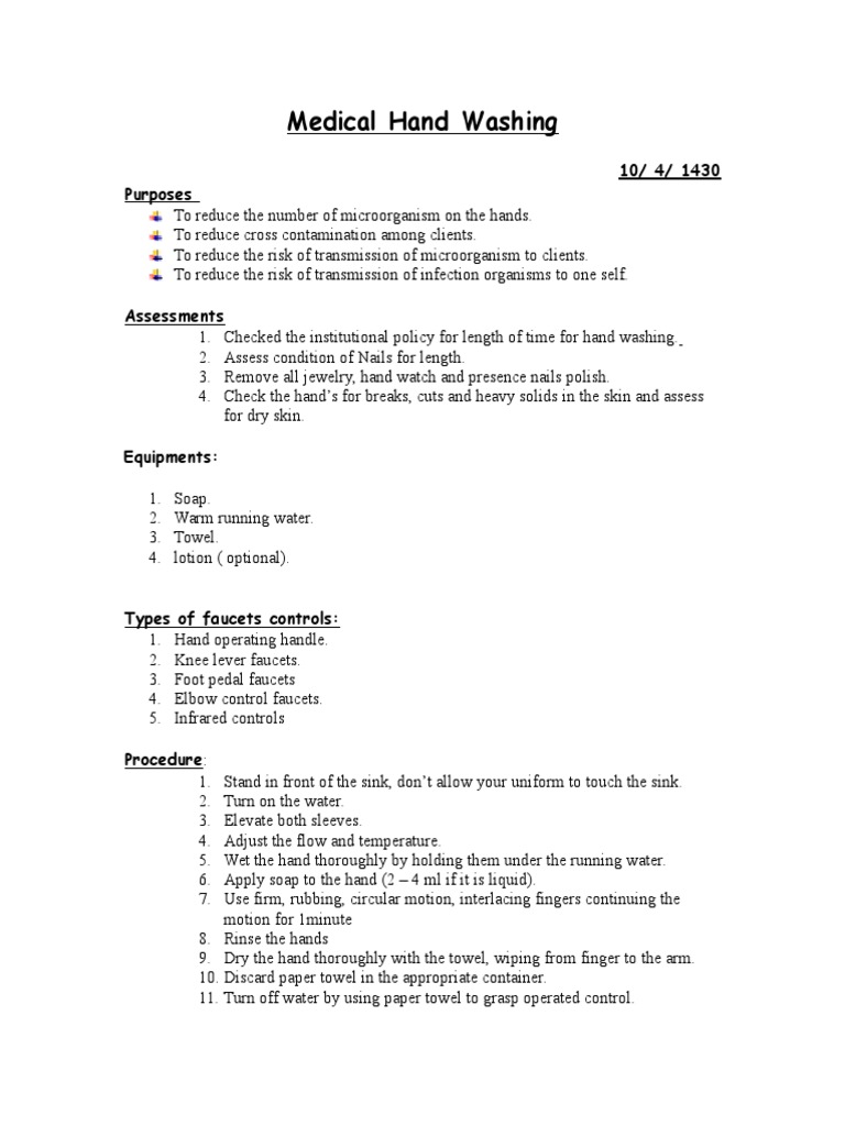 Medical and Surgical Hand Washing PDF Hand Washing Nature