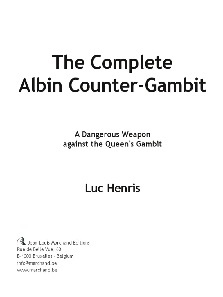 The Albin Counter Gambit PDF Abstract Strategy Games Chess Theory
