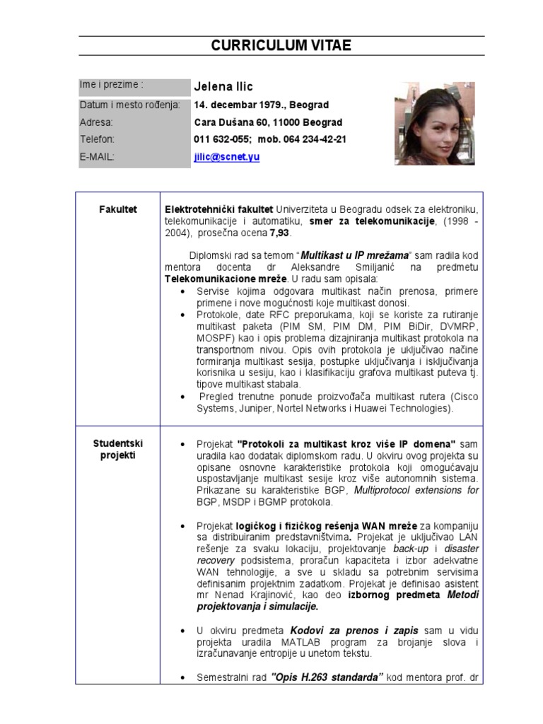 CV Za Elektro Inzenjera PDF | PDF