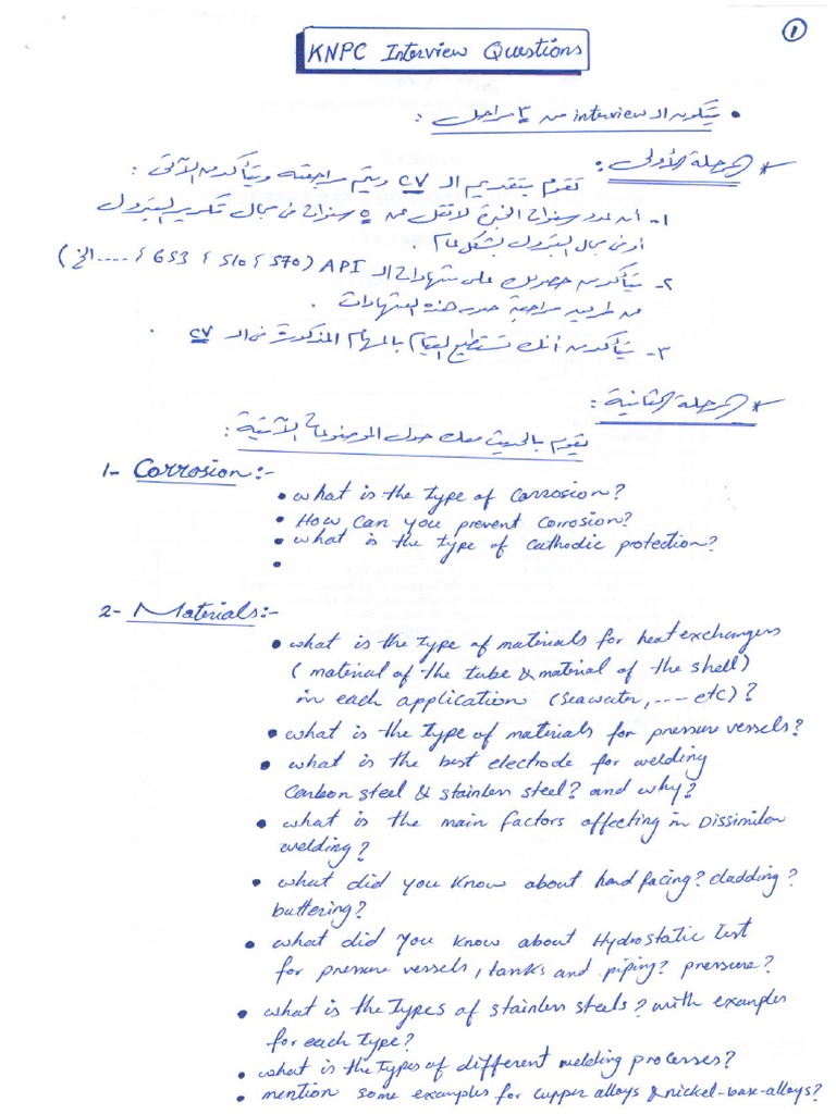 KNPC Interview Questions | PDF
