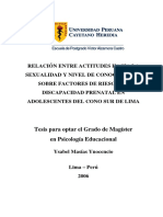 Masias Isabel - Relación entre actitudes hacia la Sexualidad y nivel de conocimiento Sobre factores de riesgo de Discapacidad prenatal.pdf