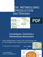 Nutricion, Metabolismo y Reproduccion Bacteriana