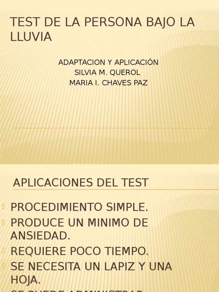 Test de La Persona Bajo La Lluvia | PDF | Trastorno de ansiedad | Salud ...