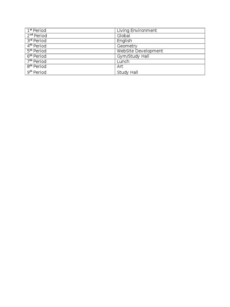 Schedule PDF