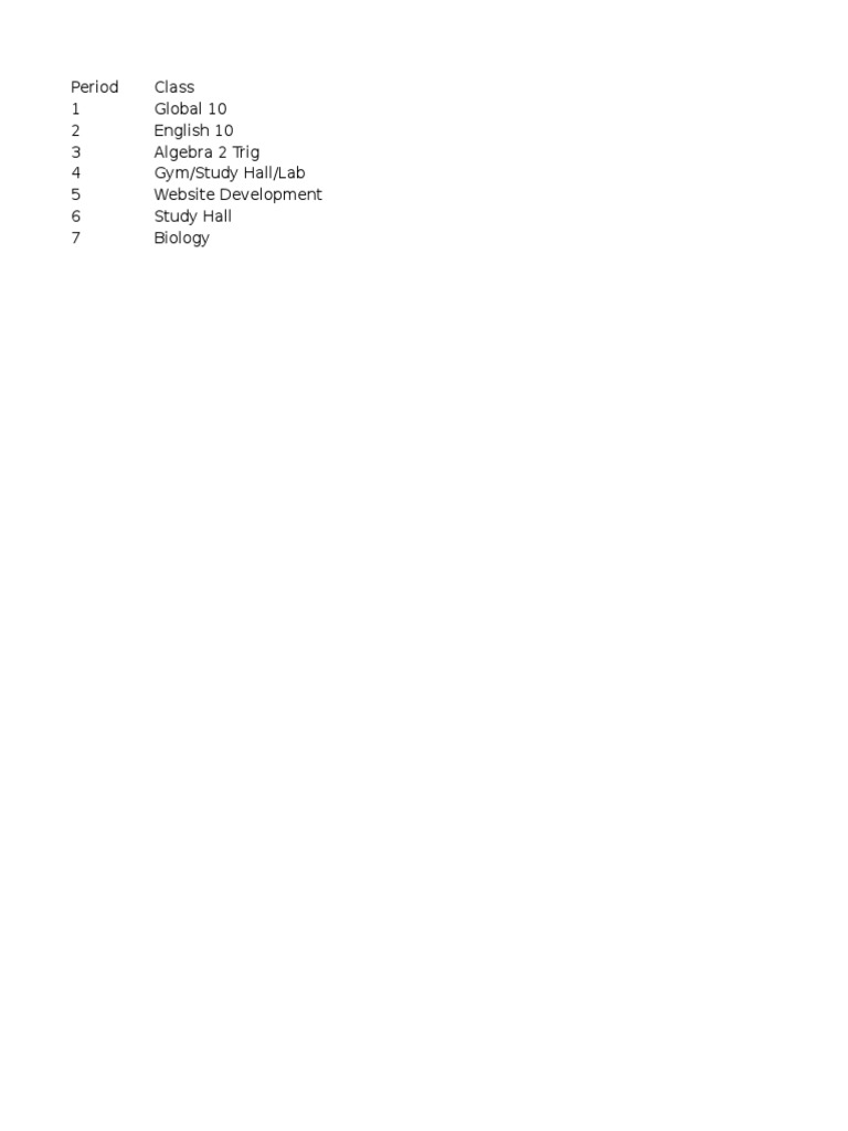 My schedule pdf