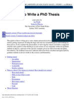 How To Write A PHD Thesis