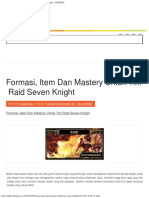 Formasi, Item Dan Mastery Untuk Tim Raid Seven Knight ~ TEKHITS