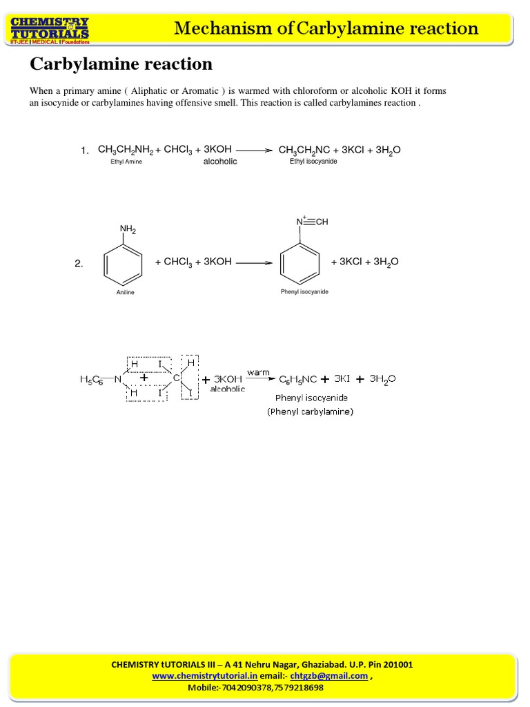 Carbylamine Reaction