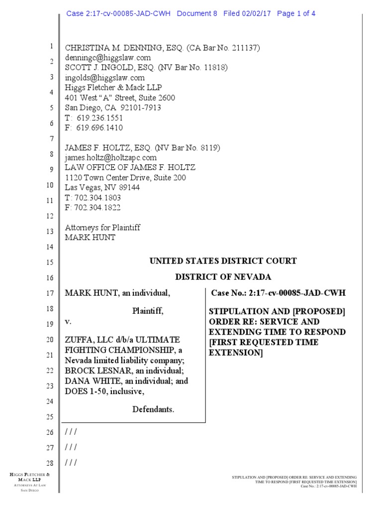 Stipulation to Extend Response Time | PDF | Complaint | Legal Concepts