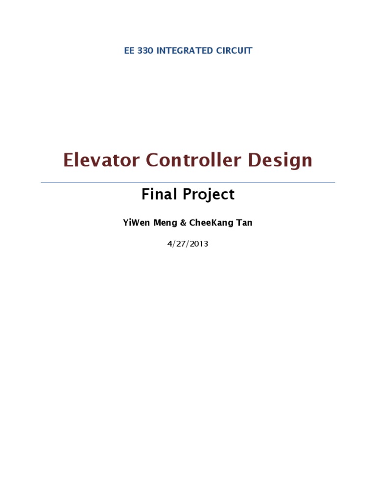 EE330 Elevator Controller in Verilog | PDF | Elevator | Control Flow