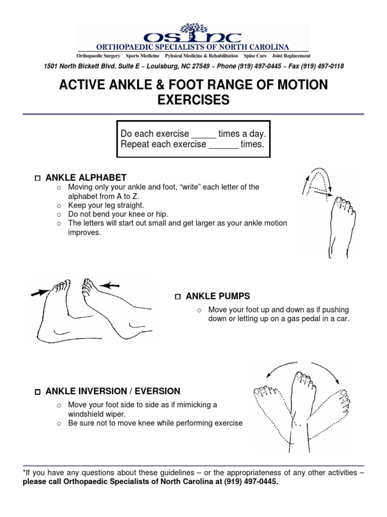 Ankle Foot AROM PDF PDF