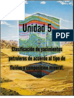 Clasificación de Yacimientos Petroleros de Acuerdo Al Tipo de Fluidos y Composición Mineral