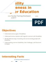 Disability Awareness in Higher Education: Faculty Training Developed 2/2017