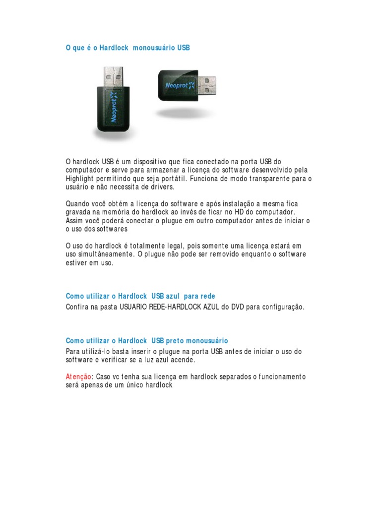Configurar Hardlock | PDF | USB | Rede de computadores