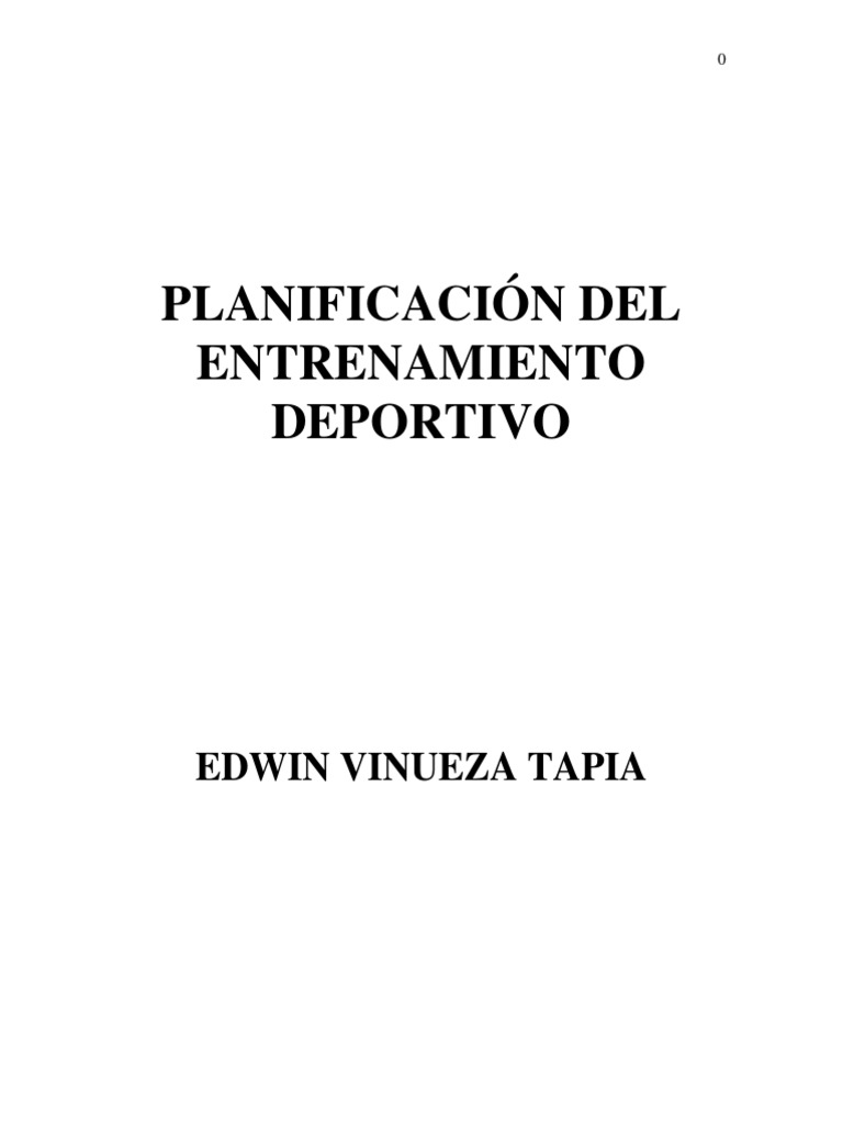 Planificacion Del Entrenamiento Deportivo PDF | PDF | Planificación |  Science