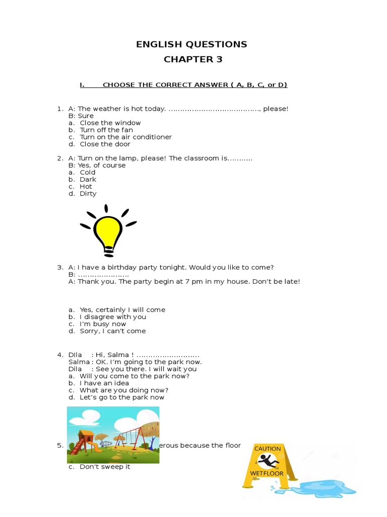 English Questions Chapter 3 | PDF