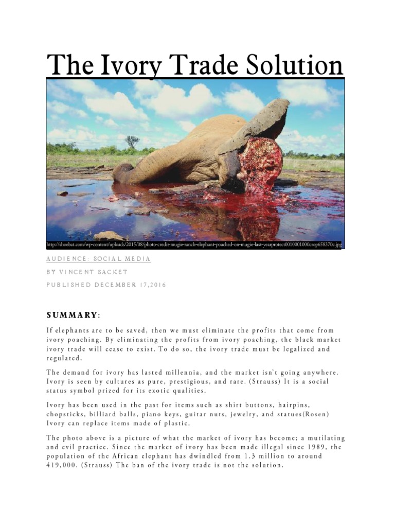 The Ivory Trade Solution | PDF | Science & Mathematics