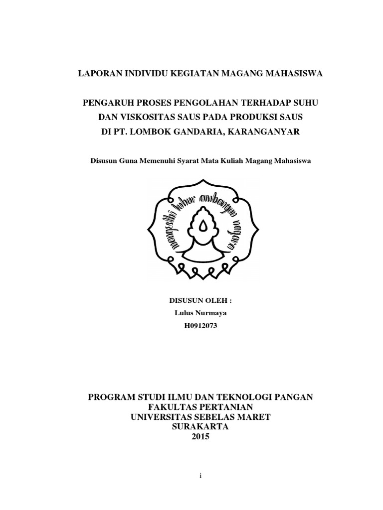 Contoh Laporan Hasil Magang Mahasiswa