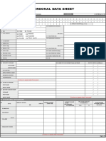 Civil Service Personnel Data Sheet