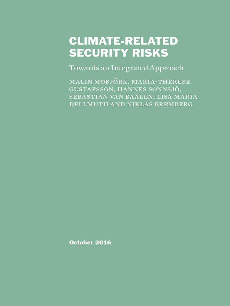 Sipri Oct 2016 Climate Related Security Risks Towards An Integrated