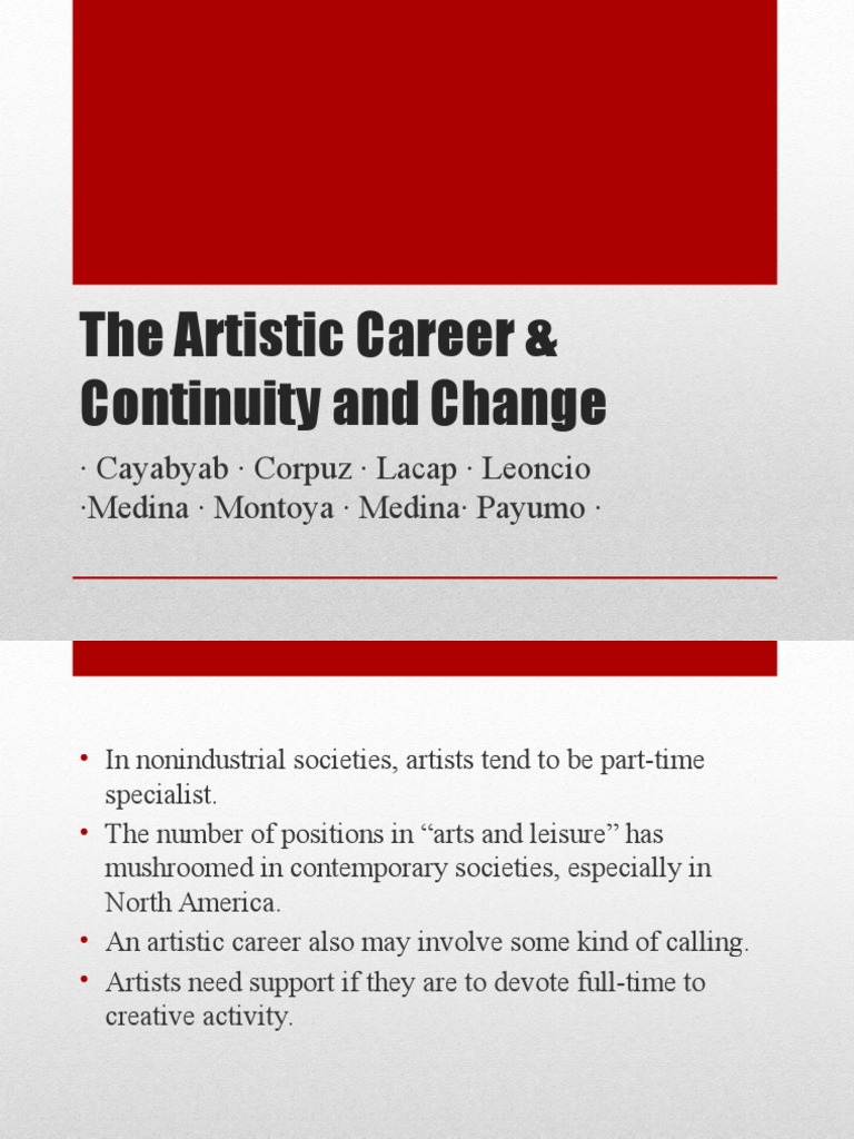The Artistic Career & Continuity and Change | PDF