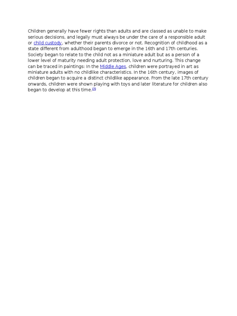 Evolution of Childhood Rights and Perception | PDF