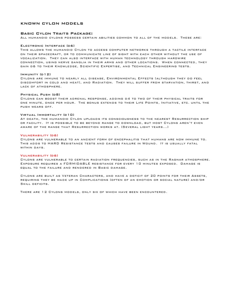 Known Cylon Models | PDF | Computing And Information Technology | Science