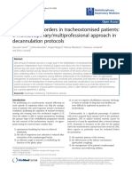 Swallowing Disorders in Tracheostomised Patients: A Multidisciplinary/multiprofessional Approach in Decannulation Protocols