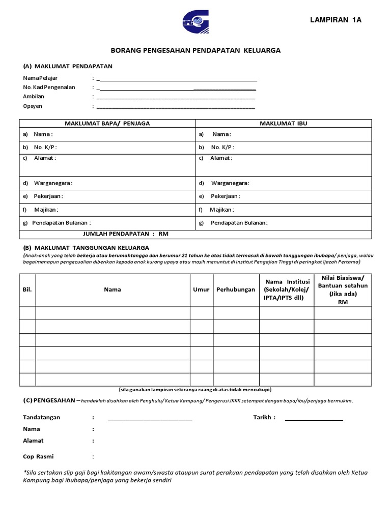 Pdf Surat Pengesahan Pendapatan