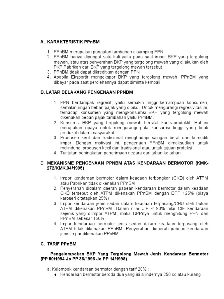 KARAKTERISTIK PPnBM   KARAKTERISTIK PPnBM