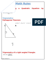 Math Rules: For Factorising A Quadratic Equation by Formula