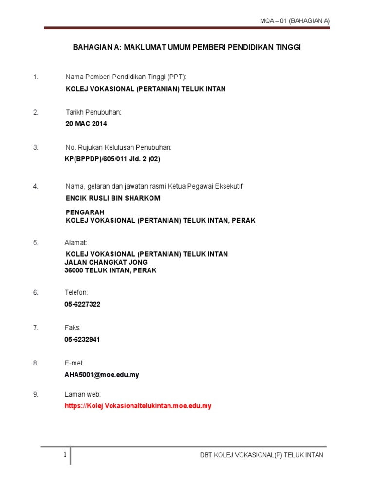 Alamat Kv Teluk Intan