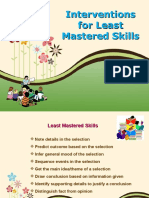 Interventions For Least Mastered Skills