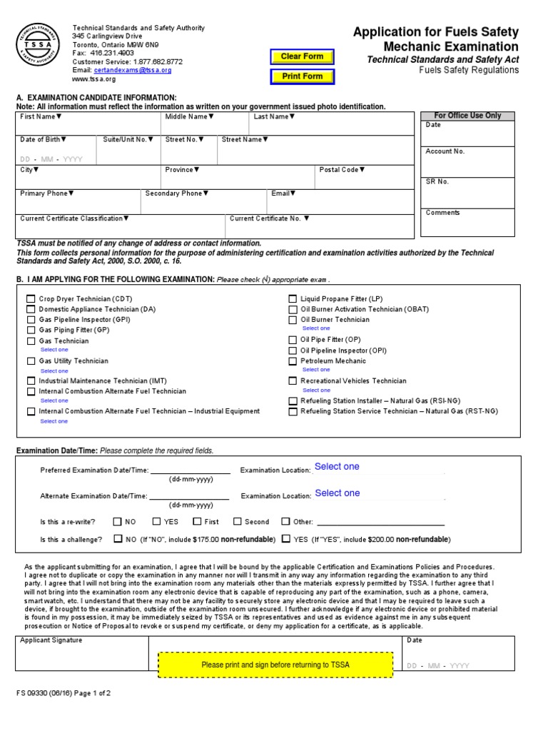 Application Form For TSSA | Identity Document | Energy And Resource