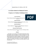 An Analytic Solution For Finding The Natural Frequency of A Nonlinear Oscillating System