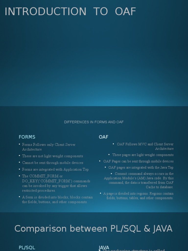 OAF Session Basics1 | PDF | Software Framework | Databases