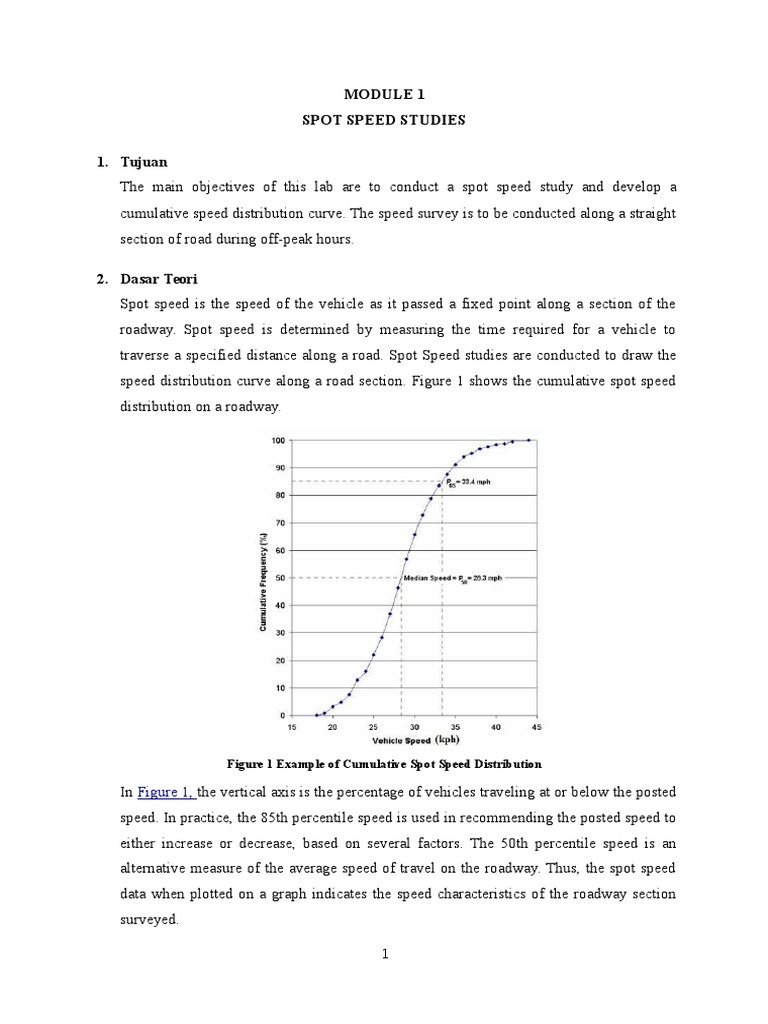 Spot Speed Study and Distribution Analysis | PDF | Percentile | Traffic