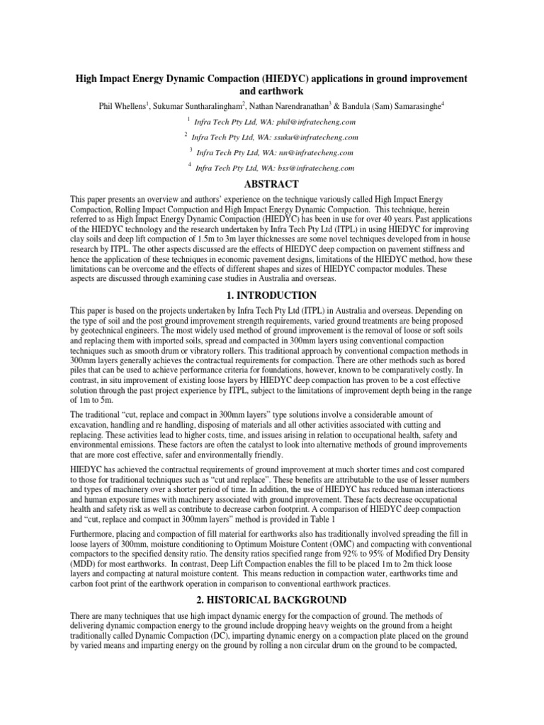 High Impact Energy Dynamic Compaction | PDF | Road Surface | Soil