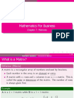 Mathematics For Business: Chapter 7: Matrices